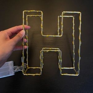 Gold Fairy Light Wrapped “H”
